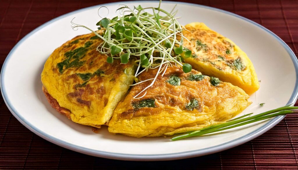 Rodzinny Omlet Foo Yong z kiełkami mieszanki Chińskiej