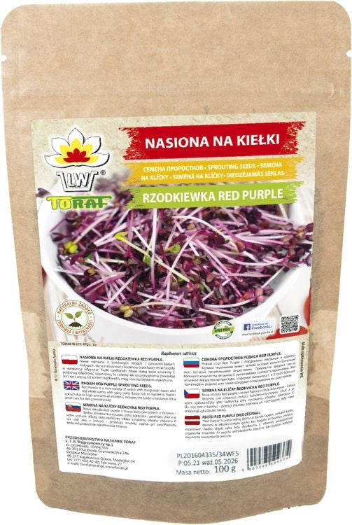 Nasiona na kiełki – Rzodkiewka Red Purple 100g